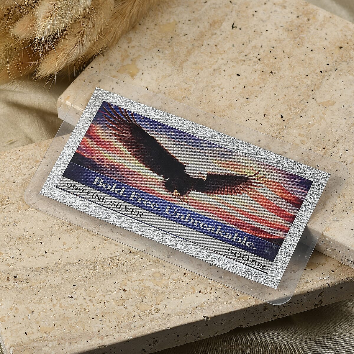 999 Fine Silver Bold, Free and Unbreakable Embossed Sheet 500mg image number 1