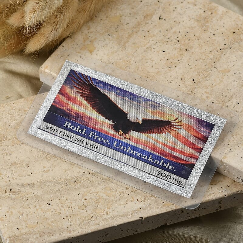 999 Fine Silver Bold, Free and Unbreakable Embossed Sheet 500mg