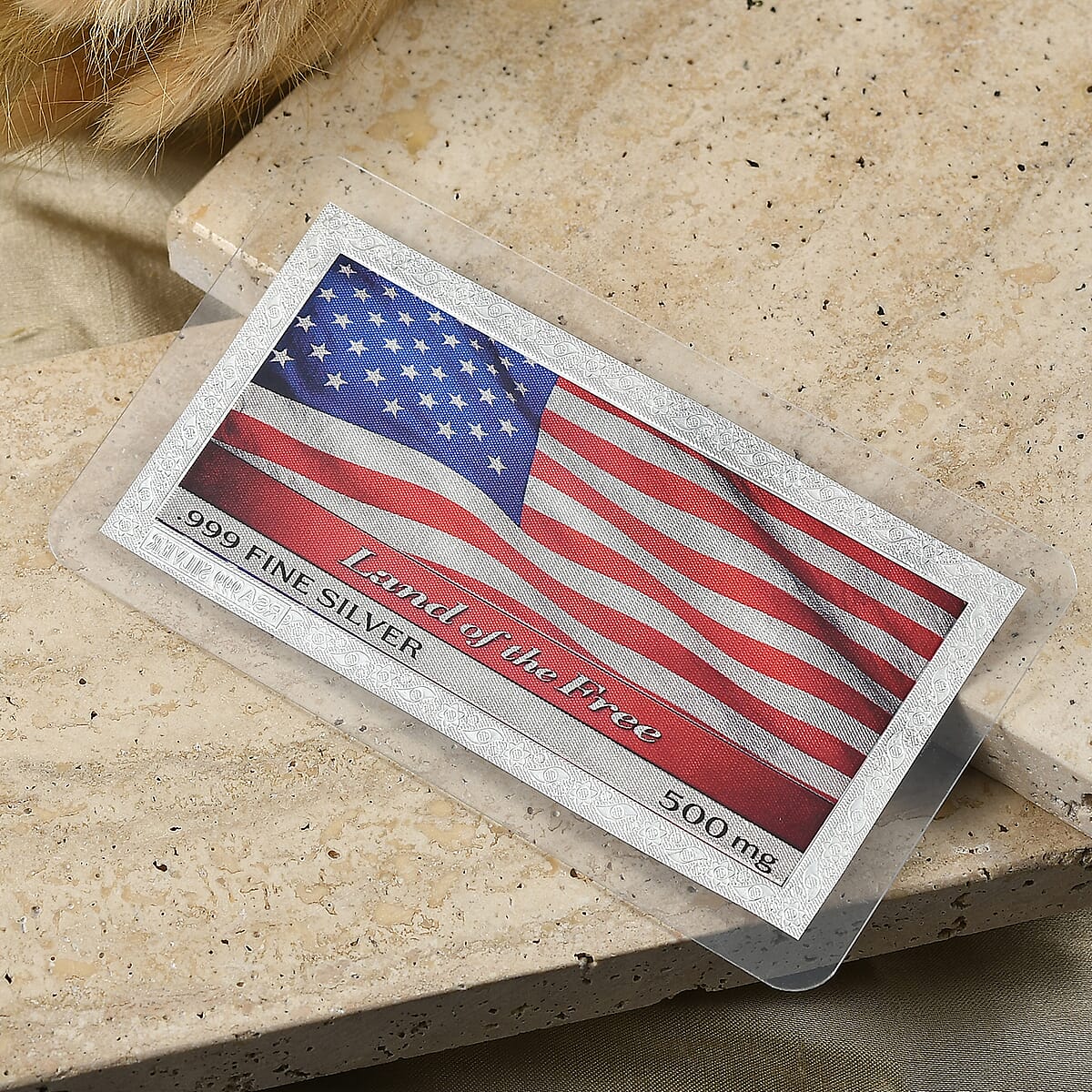 999 Fine Silver Bold, Free and Unbreakable Embossed Sheet 500mg image number 2