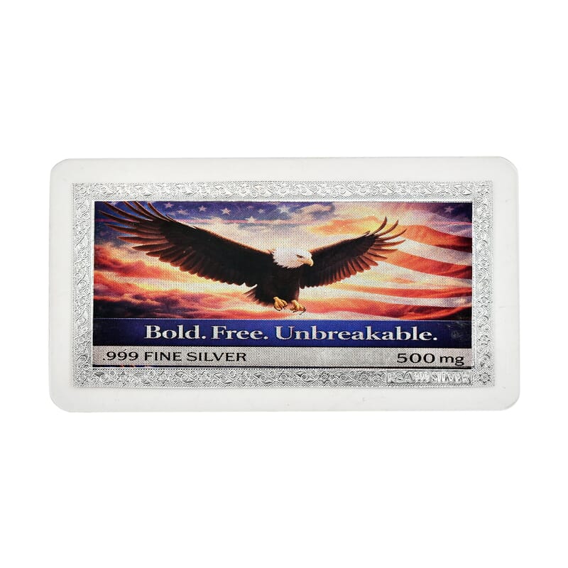999 Fine Silver Bold, Free and Unbreakable Embossed Sheet 500mg