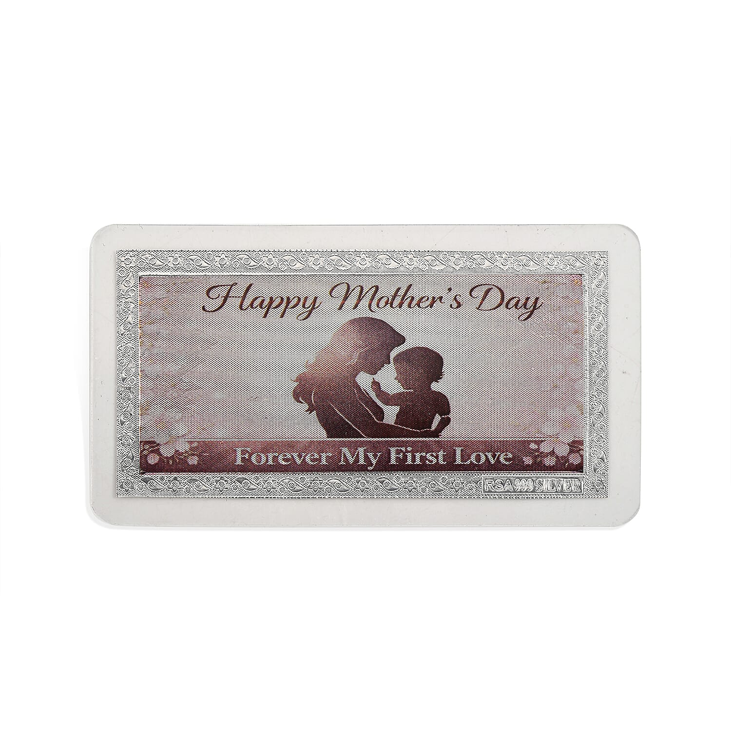 999 Fine Silver Forever My First Love Mother's Day Embossed Bar 500 mg