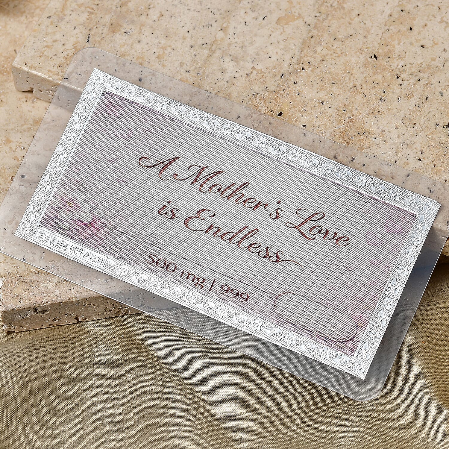 999 Fine Silver Forever My First Love Mother's Day Embossed Bar 500 mg