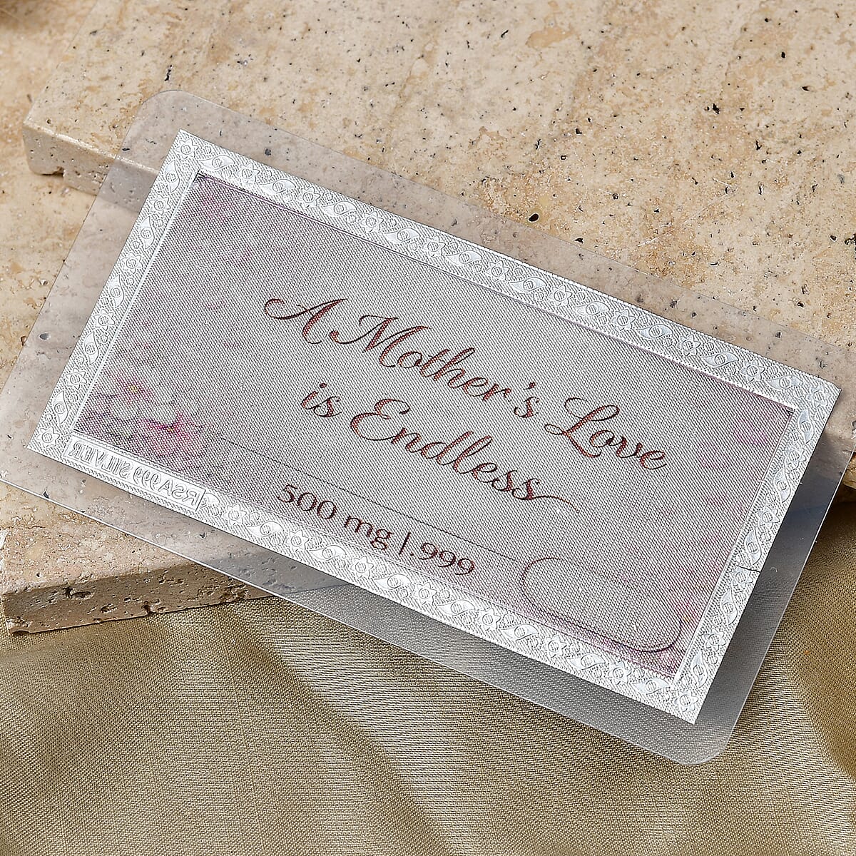 999 Fine Silver Forever My First Love Mother's Day Embossed Bar 500 mg image number 1