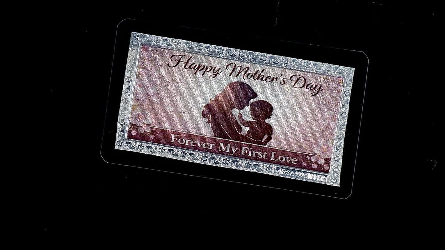 999 Fine Silver Forever My First Love Mother's Day Embossed Bar (500 mg)