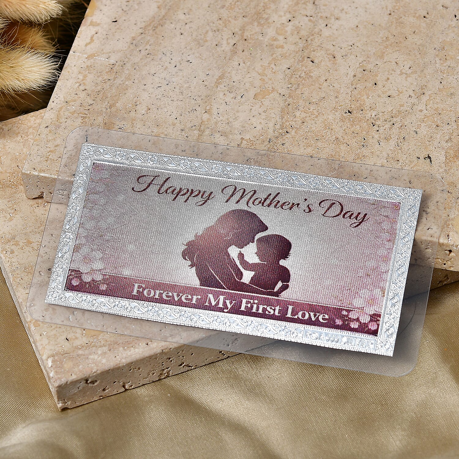 999 Fine Silver Forever My First Love Mother's Day Embossed Bar 500 mg