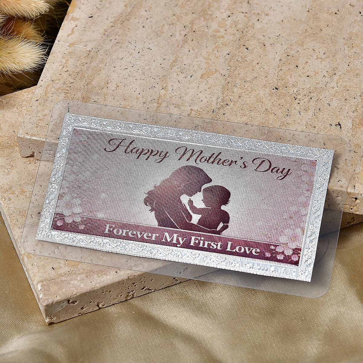 999 Fine Silver Forever My First Love Mother's Day Embossed Bar 500 mg image number 2