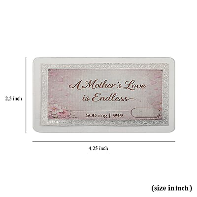 999 Fine Silver Forever My First Love Mother's Day Embossed Bar 500 mg