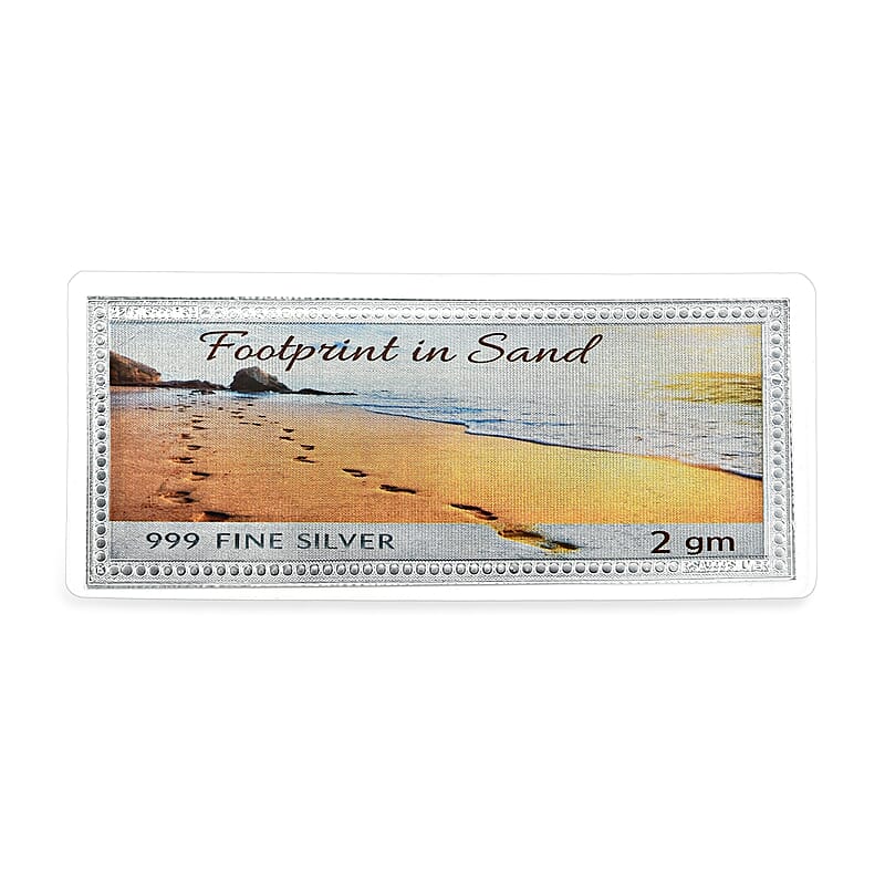 999 Fine Silver Footprint in Sand Embossed Sheet (2 g)