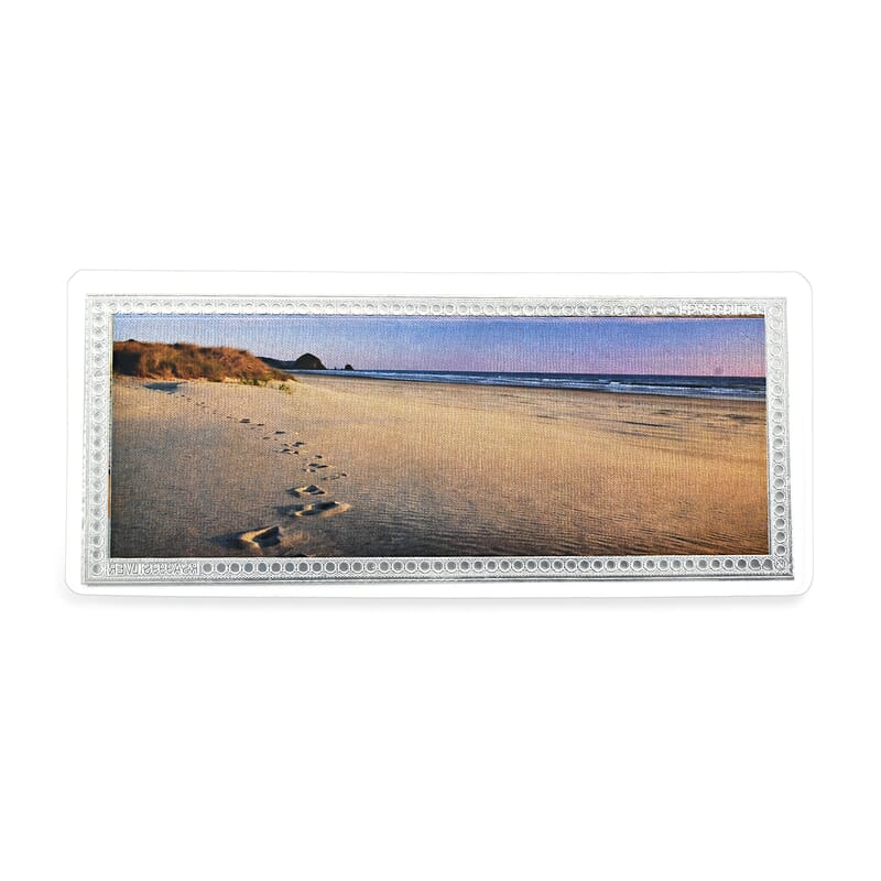 999 Fine Silver Footprint in Sand Embossed Sheet (2 g)