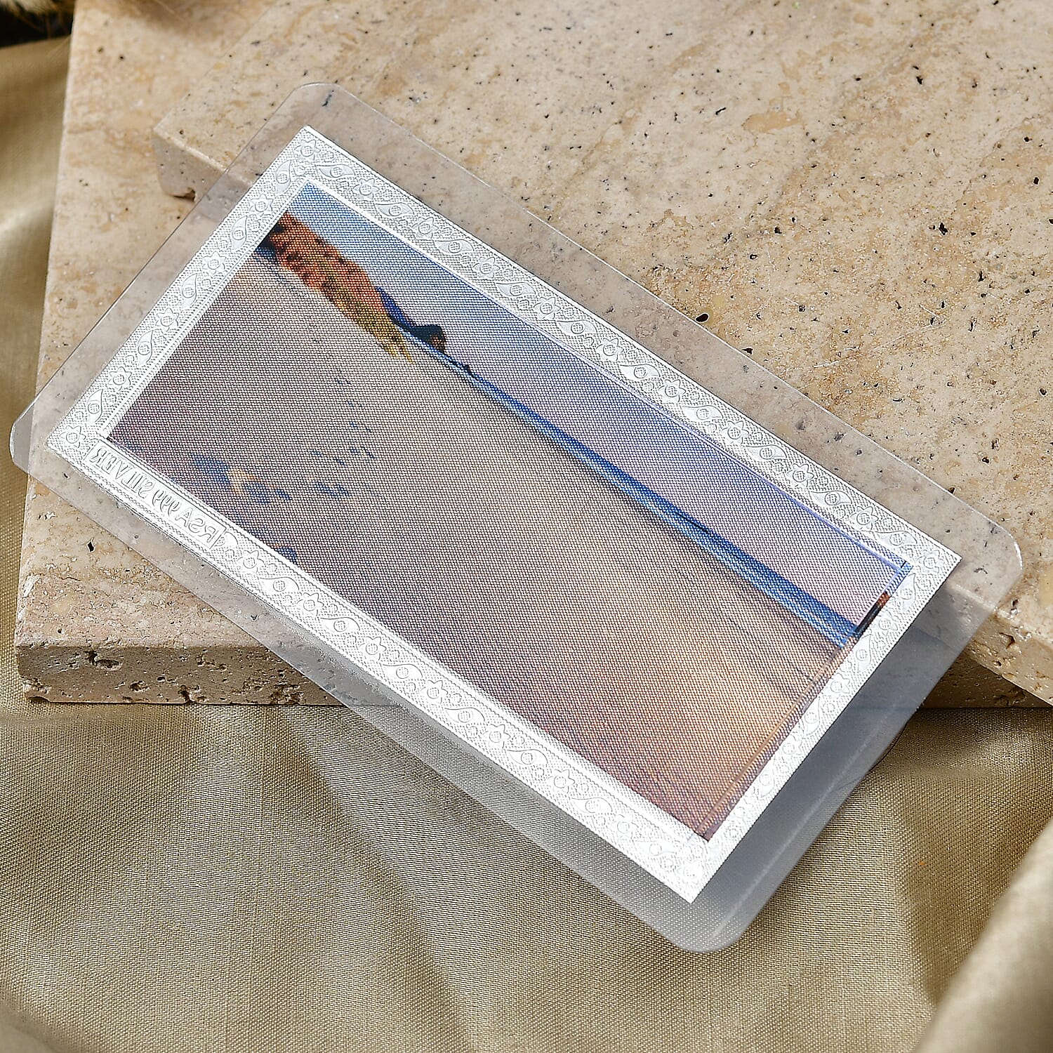 999 Fine Silver Footprint in Sand Embossed Bar 500 mg
