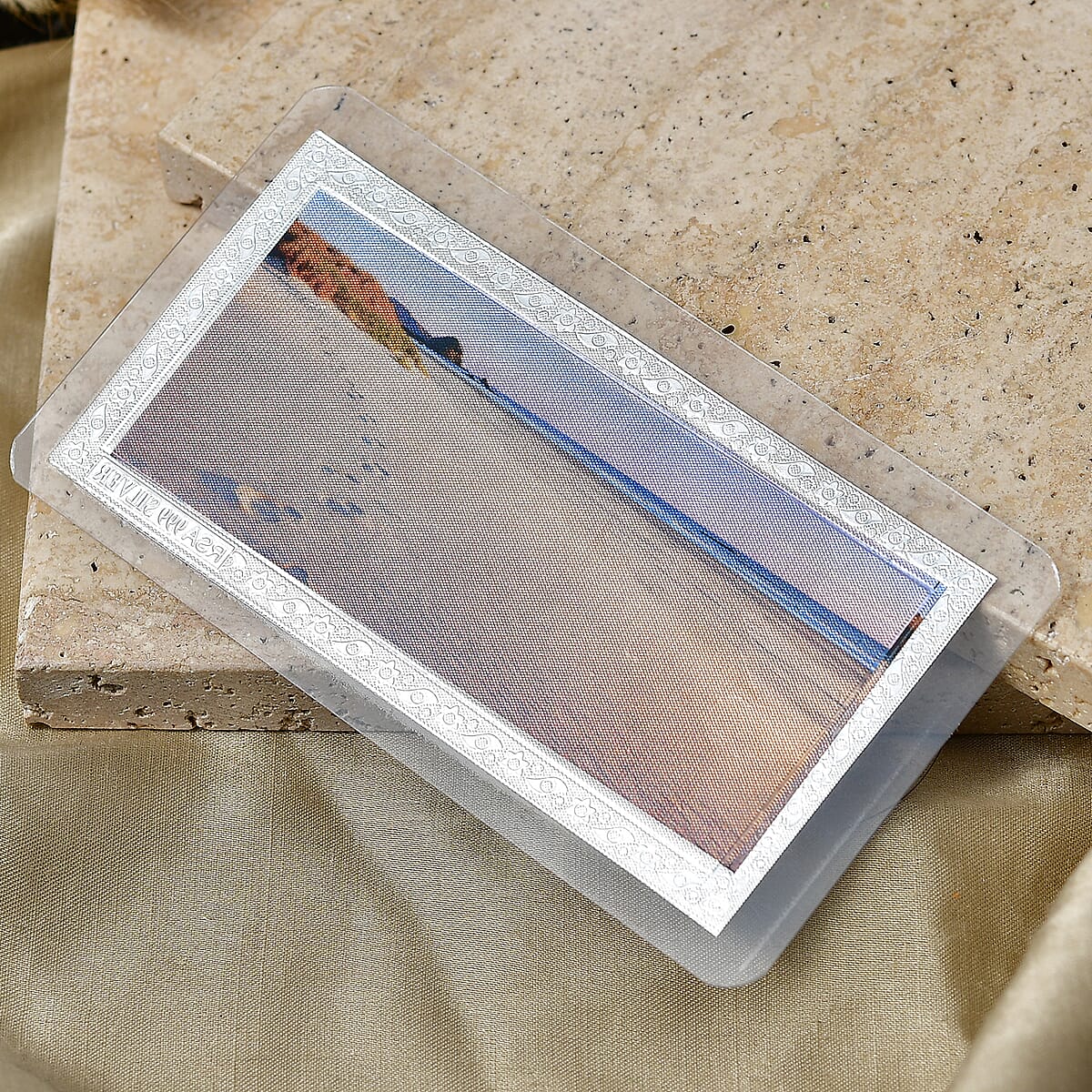 999 Fine Silver Footprint in Sand Embossed Bar 500 mg image number 2