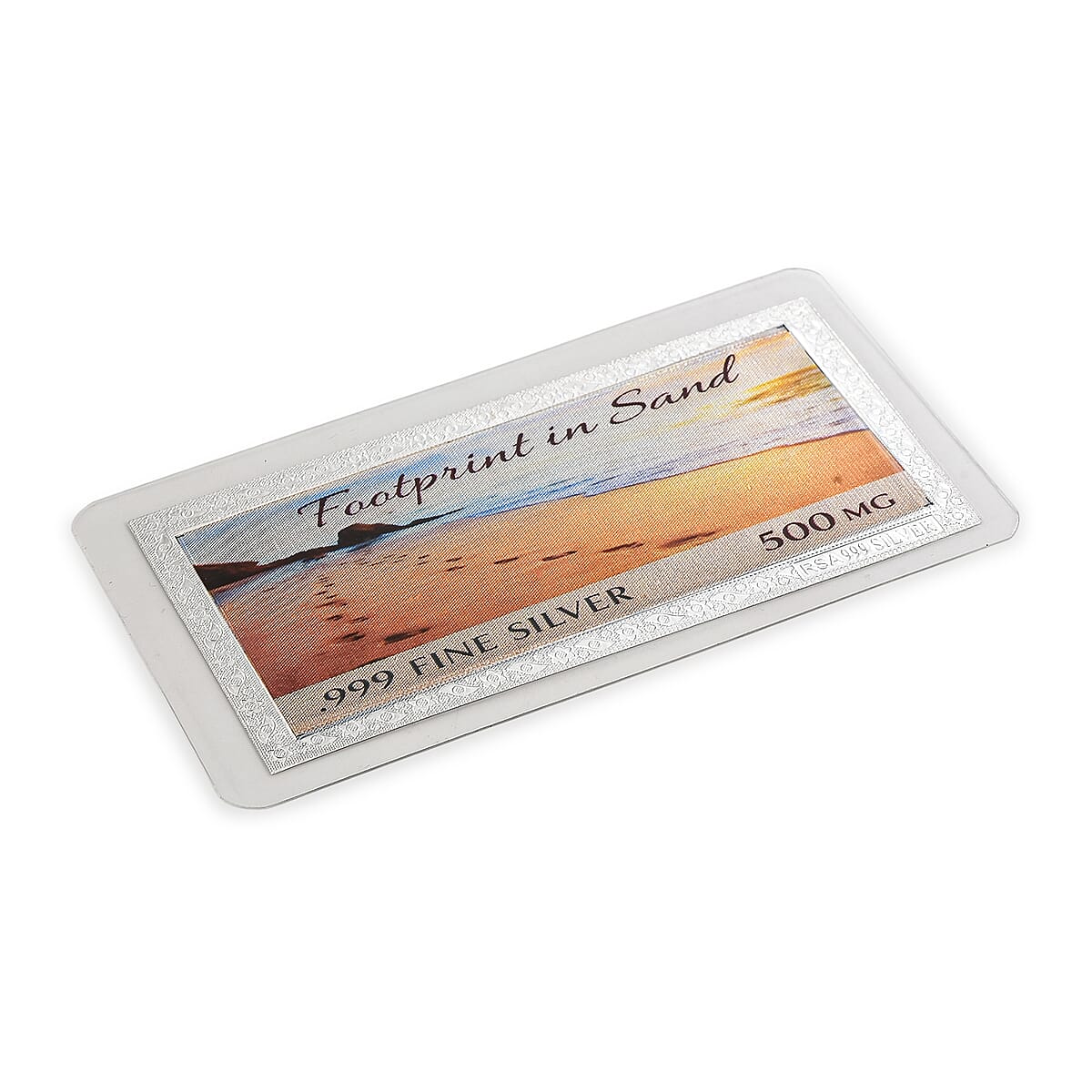 999 Fine Silver Footprint in Sand Embossed Bar 500 mg image number 6
