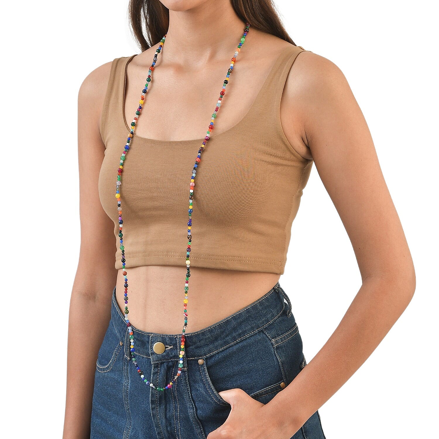 Multi Gemstone 230.00 ctw Beaded Necklace (50 Inches)