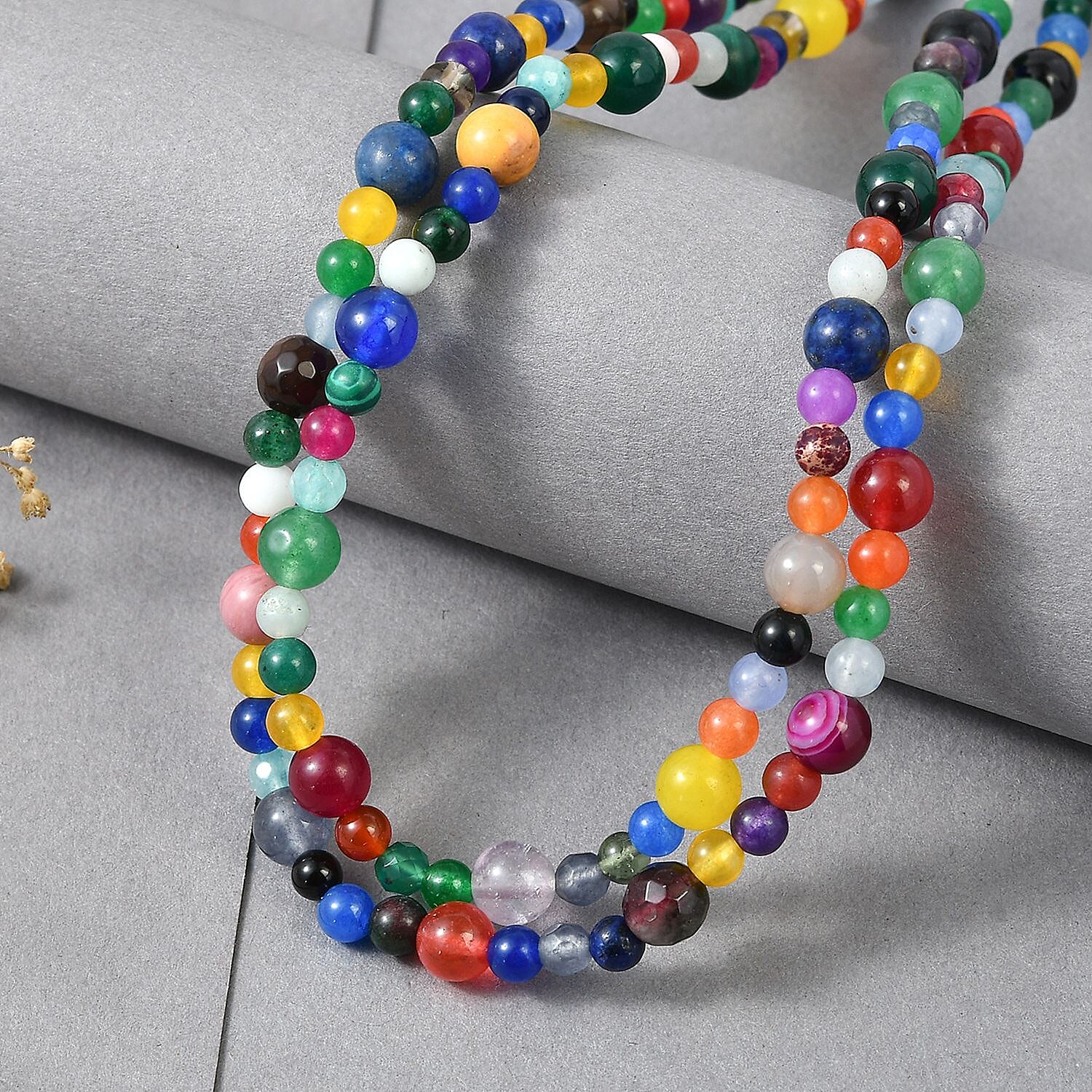 Multi Gemstone 230.00 ctw Beaded Necklace (50 Inches)