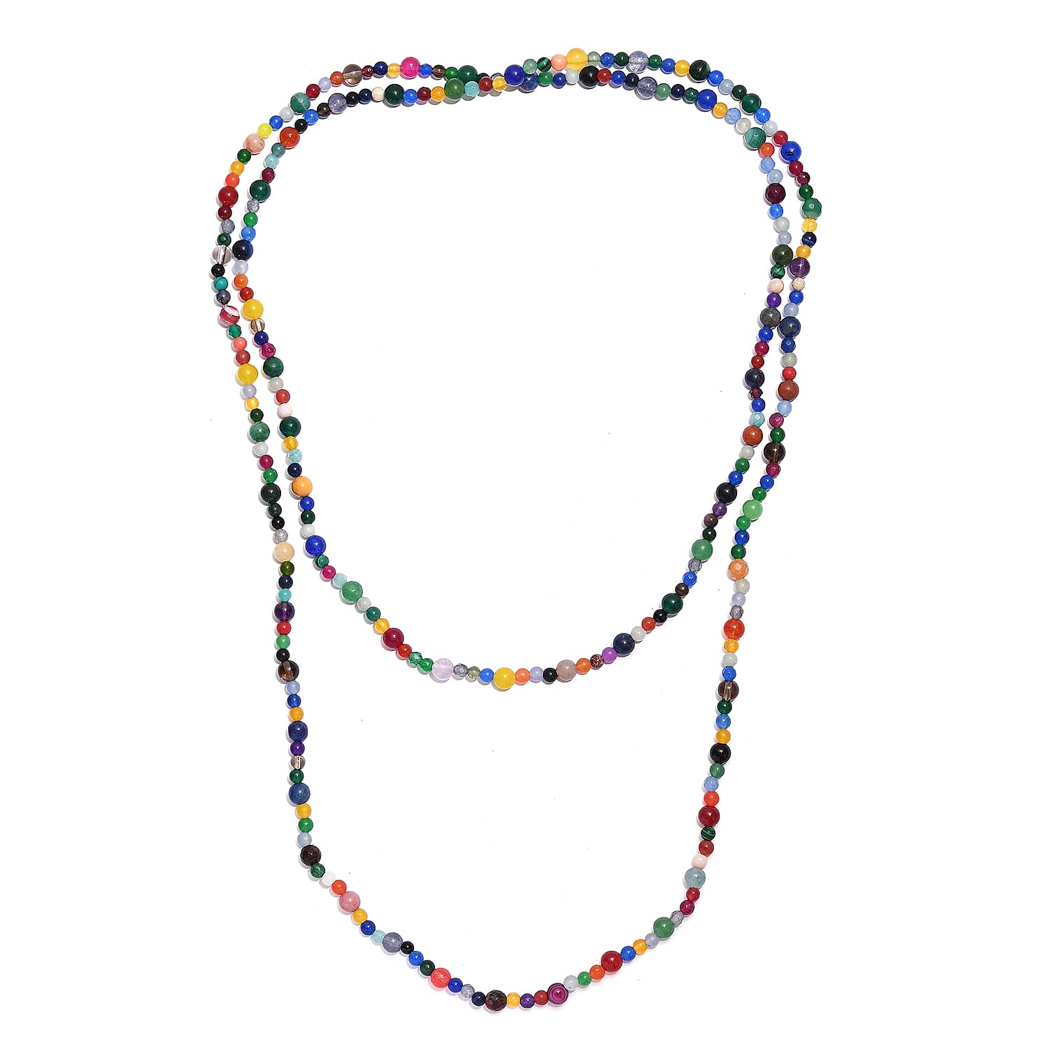 Multi Gemstone 230.00 ctw Beaded Necklace (50 Inches)