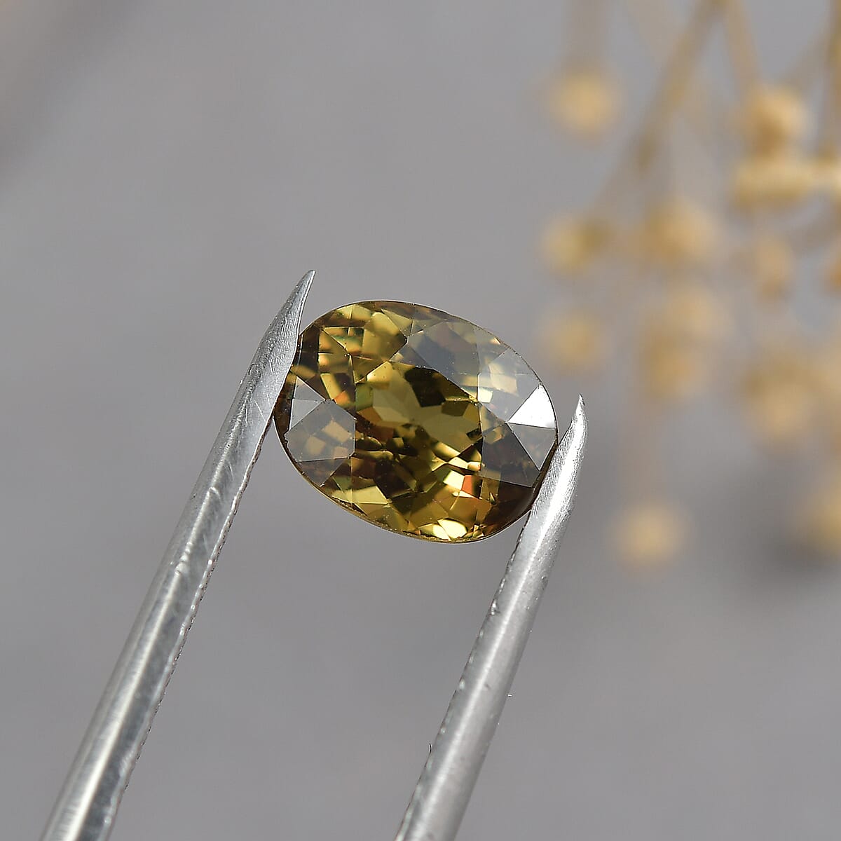 Champagne Demantoid Garnet (Ovl 8x6 mm) 1.43 ctw image number 1