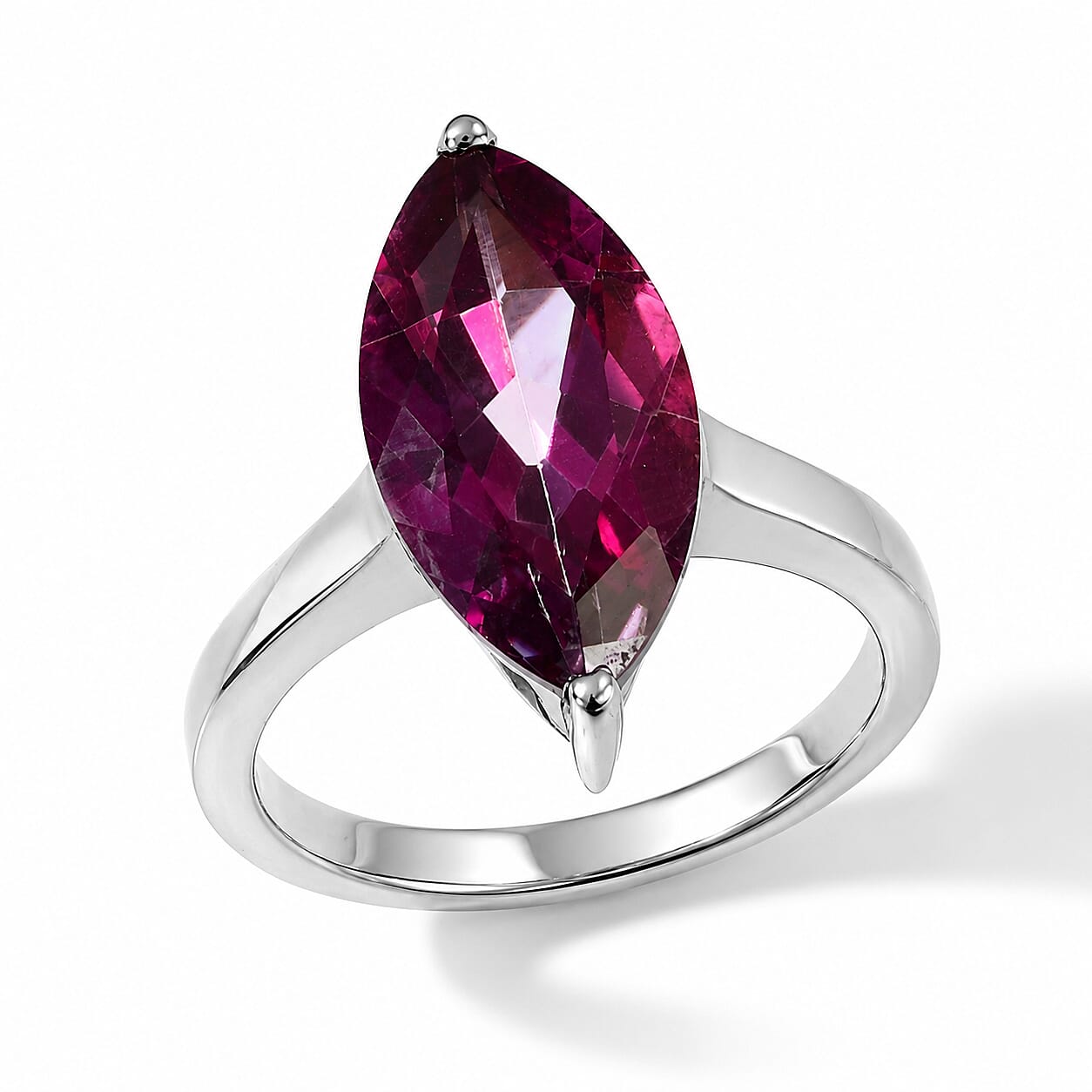 EverTrue Pure Pink Mystic Topaz 6.90 ctw Solitaire Ring in Stainless Steel (Size 7.0)