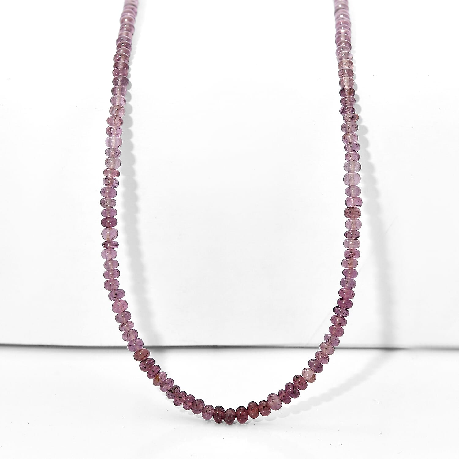 D''Joy Premium Lavender Spinel Beaded Necklace (18-20 Inches) in Rhodium Over Sterling Silver 45.00 ctw.