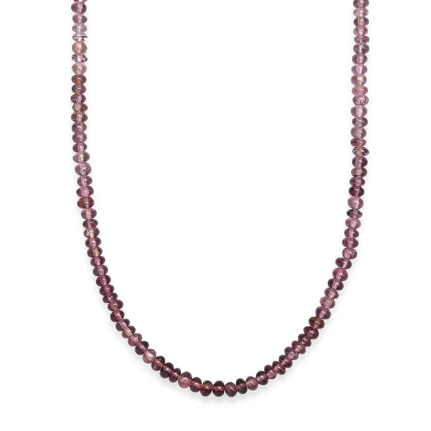 D'Joy Premium Lavender Spinel 45.00 ctw Beaded Necklace in Rhodium Over Sterling Silver 18-20 Inches