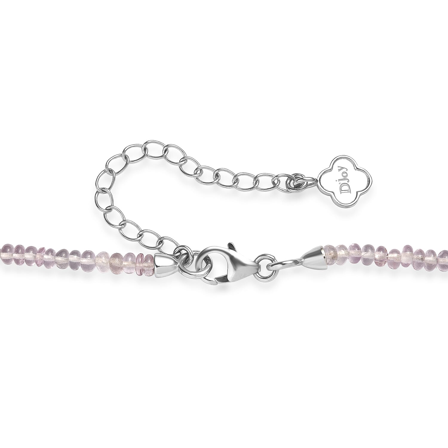 D'Joy Premium Lavender Spinel 45.00 ctw Beaded Necklace in Rhodium Over Sterling Silver 18-20 Inches