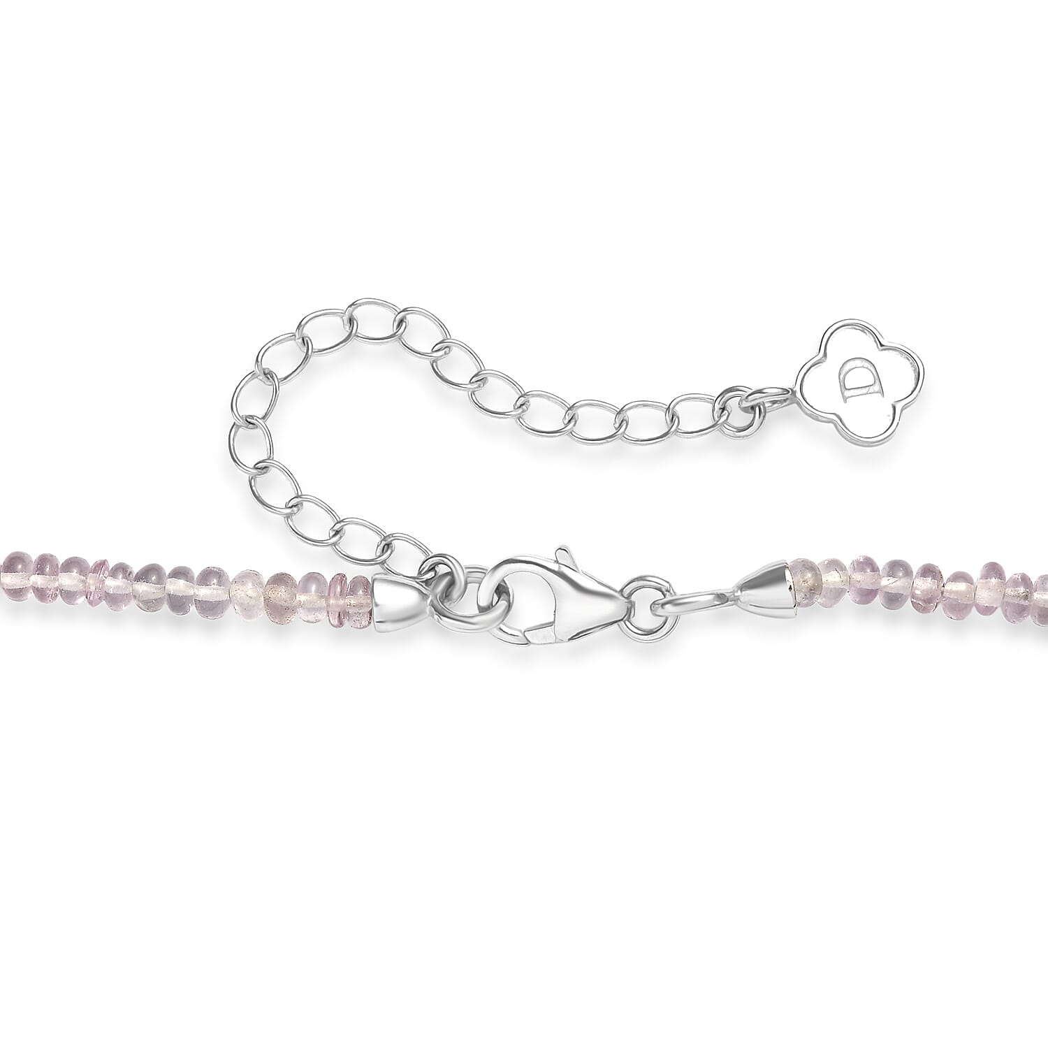 D'Joy Premium Lavender Spinel 45.00 ctw Beaded Necklace in Rhodium Over Sterling Silver 18-20 Inches