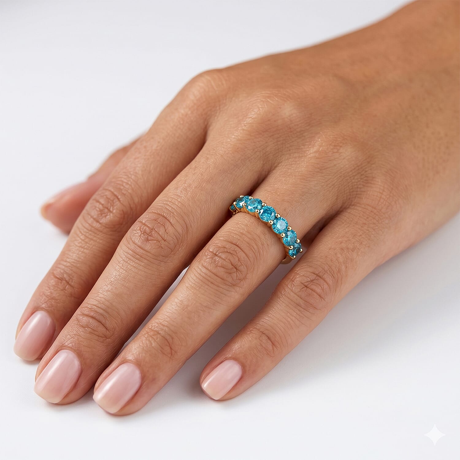 Blue Quartz 1.75 ctw Ring in 14K YG Over Sterling Silver (Size 8.0)