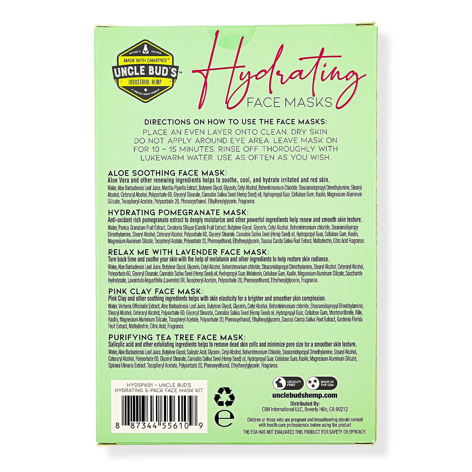 Uncle Buds Hydrating Face Masks