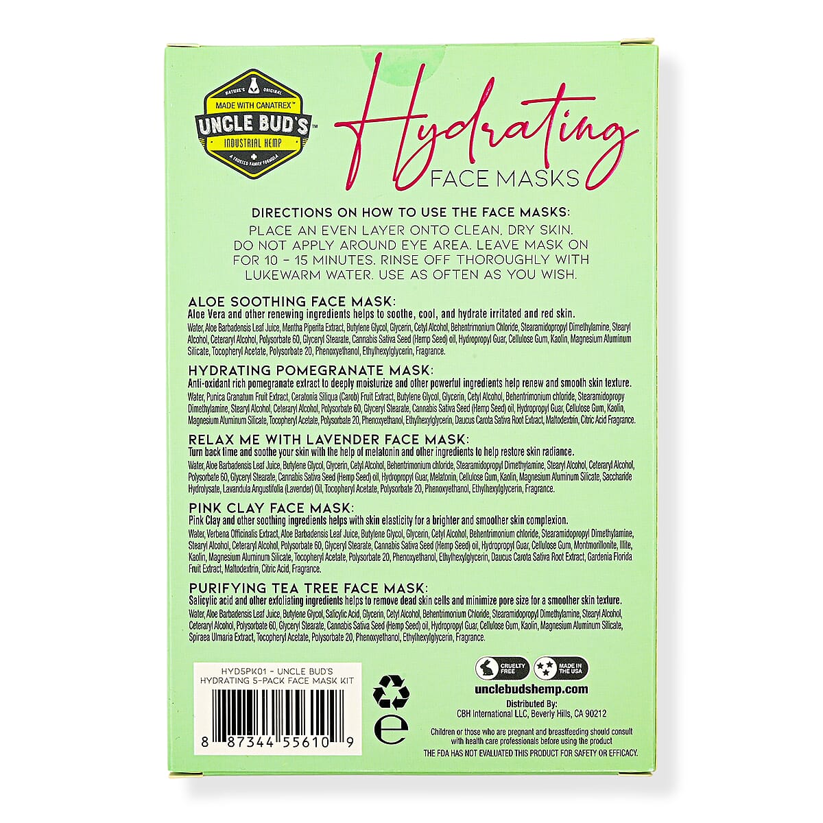 Uncle Buds Hydrating Face Masks image number 1