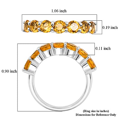Brazilian Citrine 1.75 ctw Ring in Sterling Silver (Size 8.0)