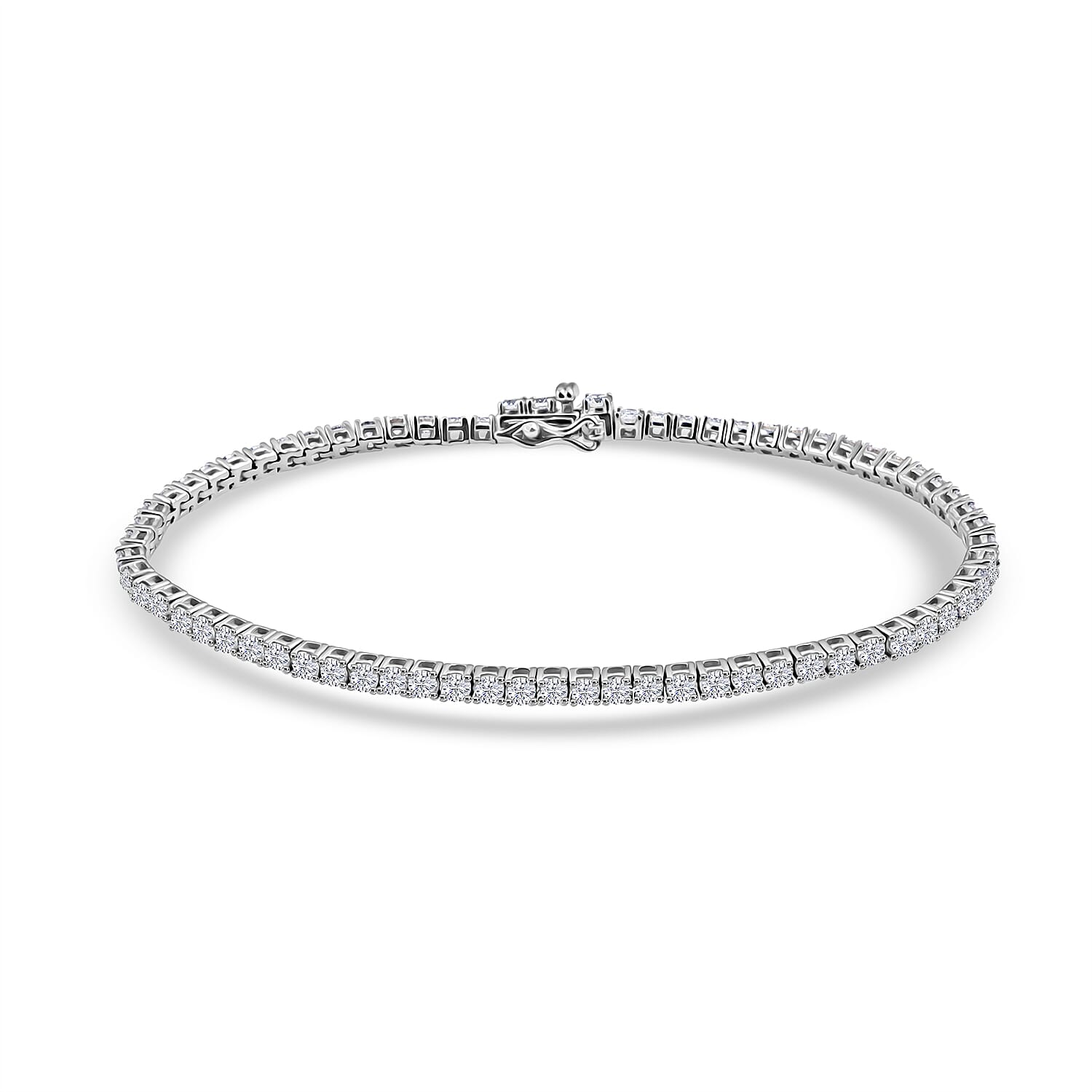 Mumbai Close Out Deal Luxuriant Lab Grown Diamond VS 4.00 ctw Tennis Bracelet in Sterling Silver (7.00 In)