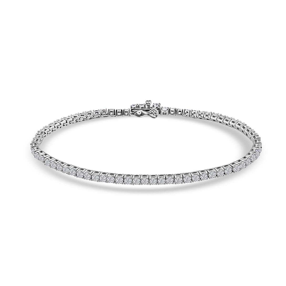 Mumbai Close Out Deal Luxuriant Lab Grown Diamond VS 4.00 ctw Tennis Bracelet in Sterling Silver (7.00 In) image number 0