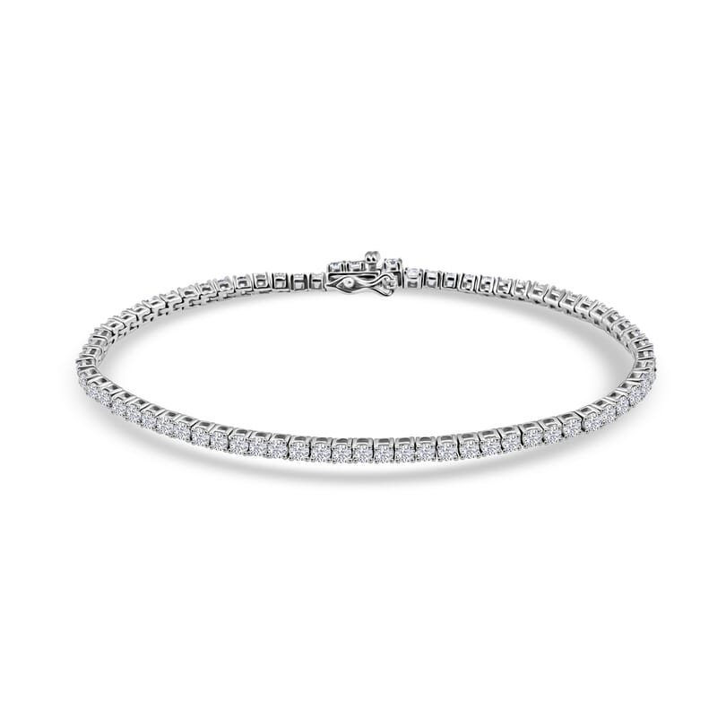 Mumbai Close Out Deal Luxuriant Lab Grown Diamond VS 4.00 ctw Tennis Bracelet in Sterling Silver (7.00 In)