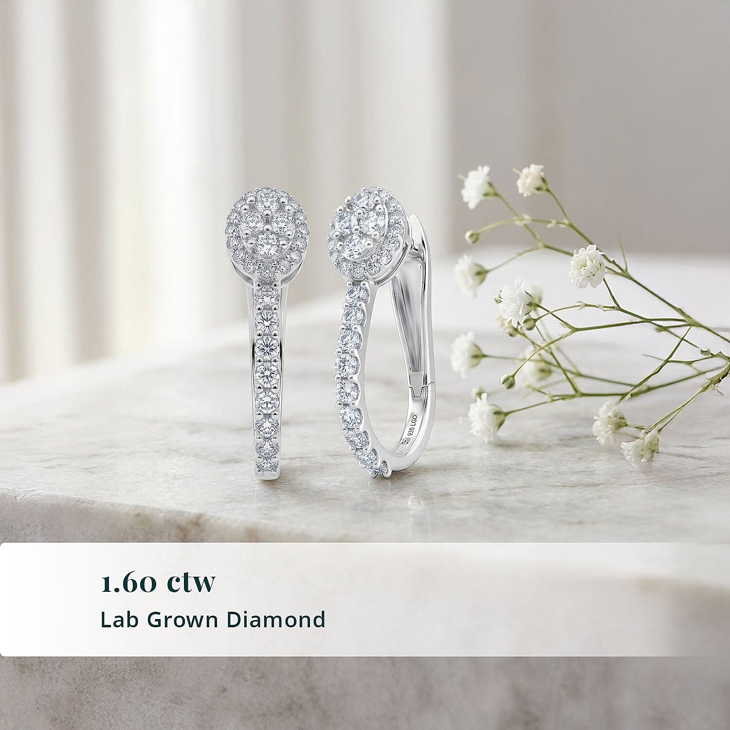 Luxuriant Lab Grown Diamond G VS 1.60 ctw Earrings in Sterling Silver