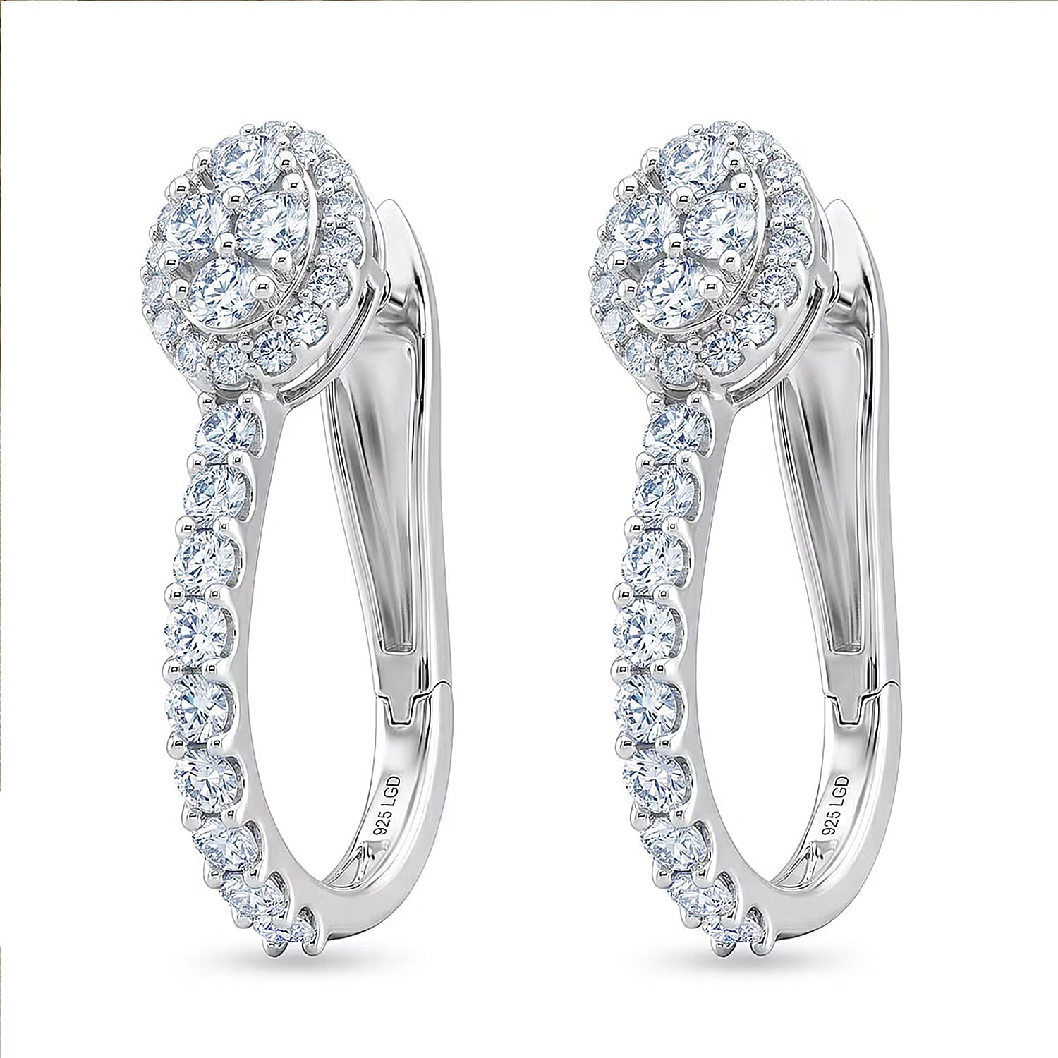 Luxuriant Lab Grown Diamond G VS 1.60 ctw Earrings in Sterling Silver