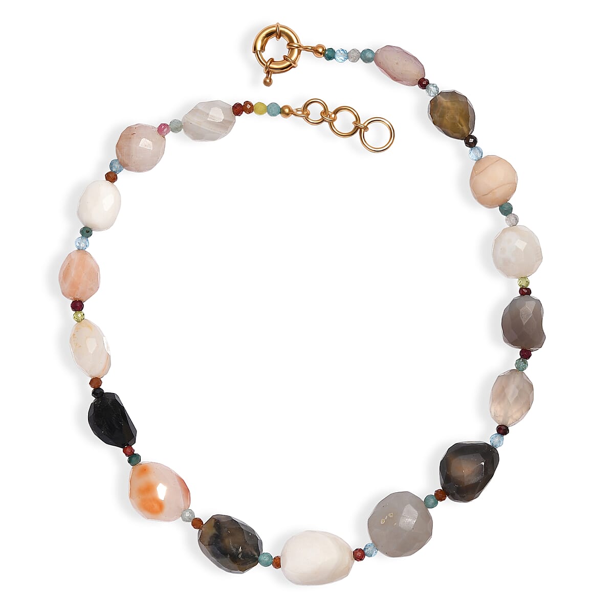 EverTrue Multi Gemstone and Multi Agate 430.00 ctw Beaded Necklace in 18K YG Plated 18-19 Inches  image number 4