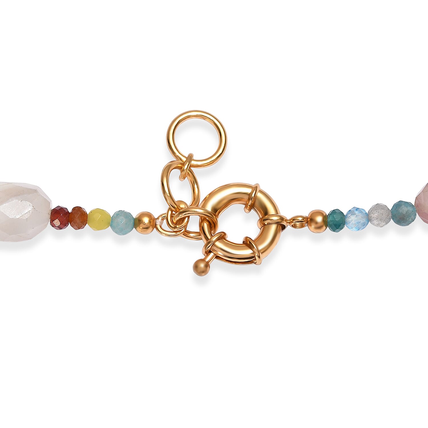 EverTrue Multi Gemstone and Multi Agate 430.00 ctw Beaded Necklace in 18K YG Plated 18-19 Inches