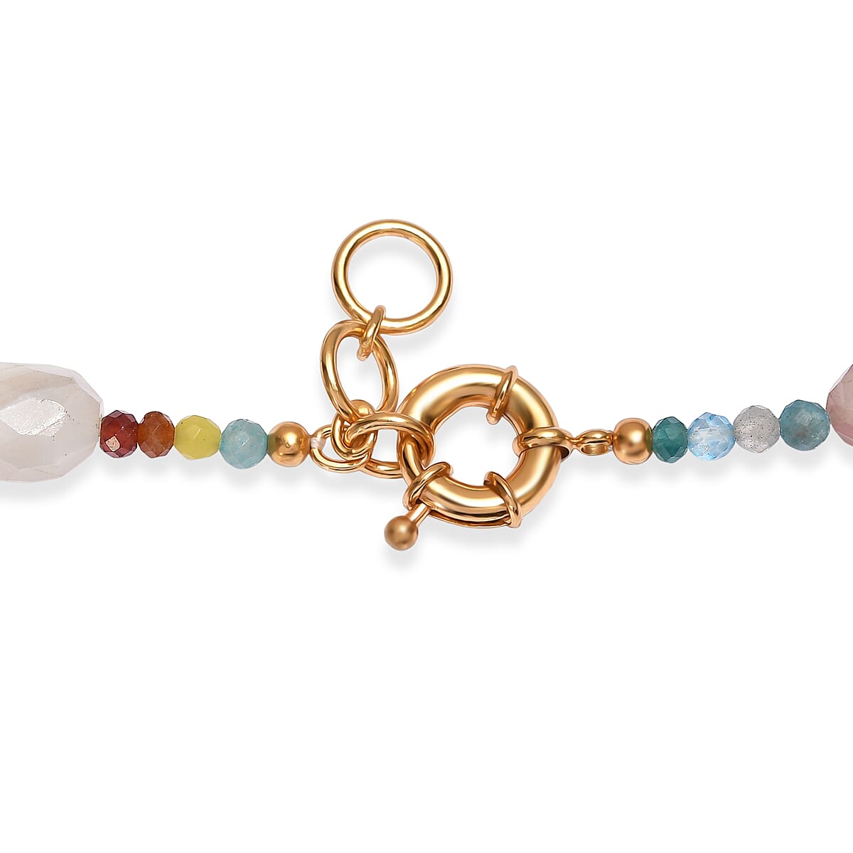 EverTrue Multi Gemstone and Multi Agate 430.00 ctw Beaded Necklace in 18K YG Plated 18-19 Inches  image number 5