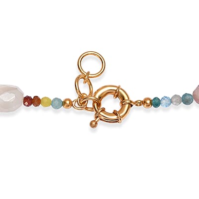 EverTrue Multi Gemstone and Multi Agate 430.00 ctw Beaded Necklace in 18K YG Plated 18-19 Inches