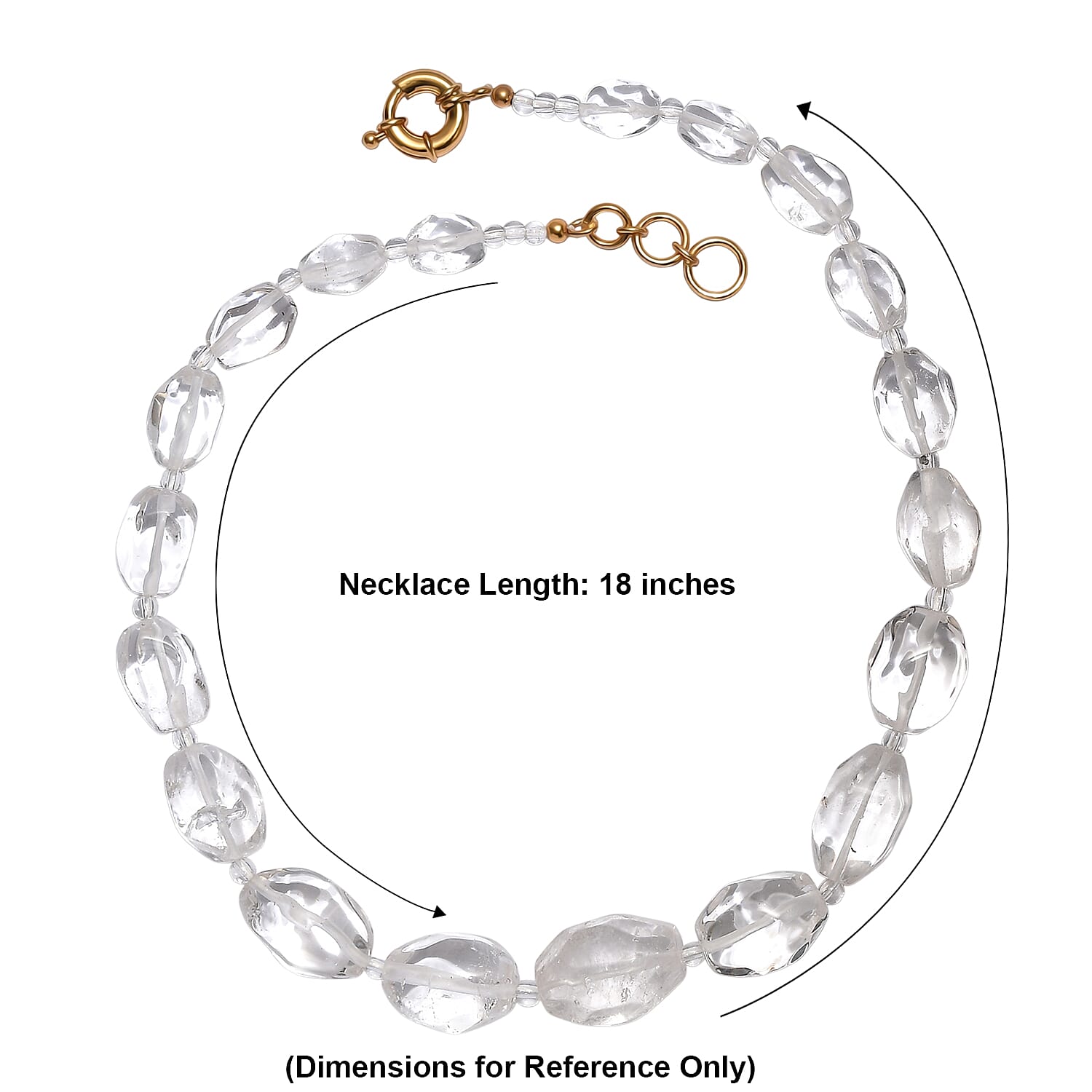 EverTrue Austrian Crystal Beaded Necklace in 18K YG Plated 18-19 Inches