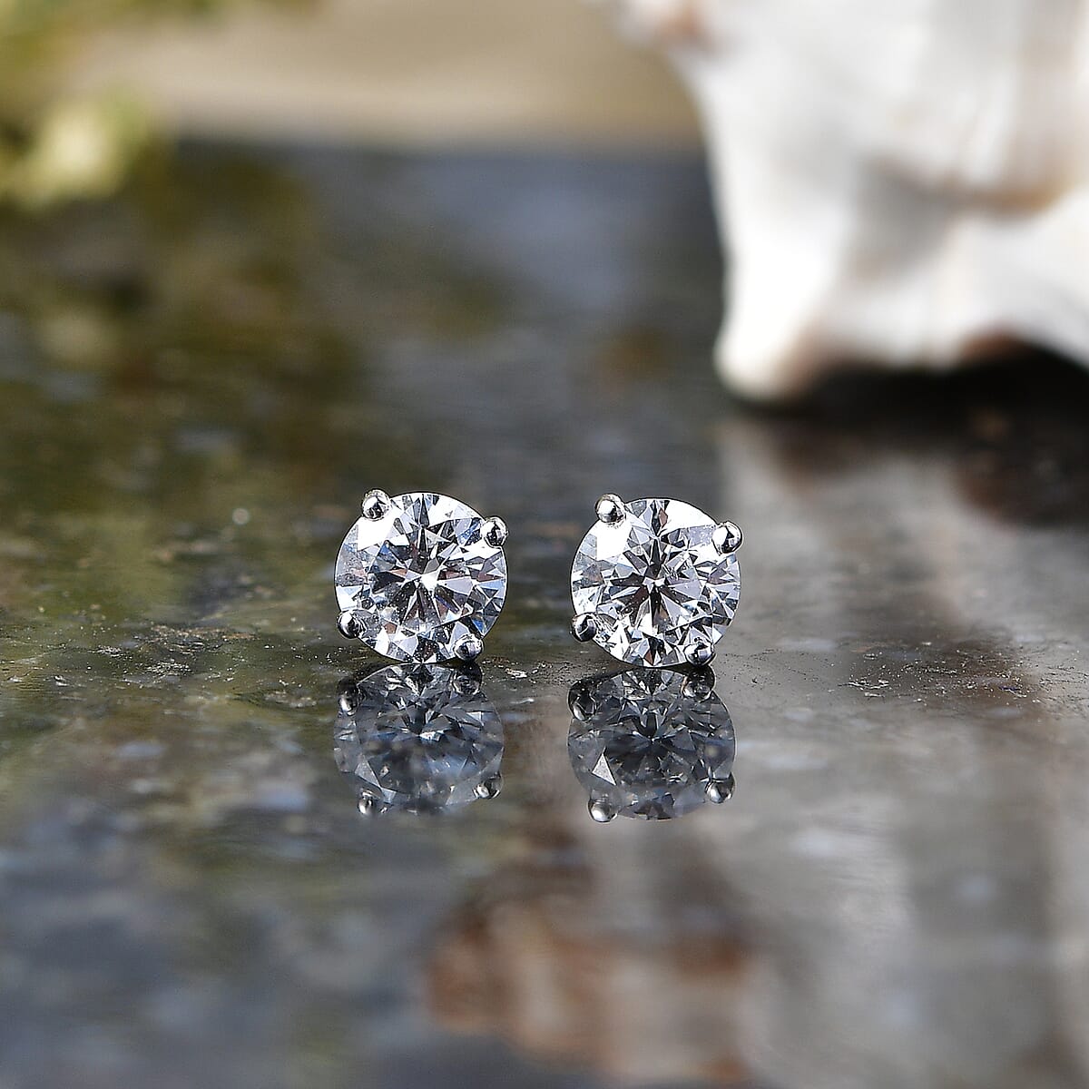 Luxuriant Lab Grown Diamond G-H SI 1.00 ctw Stud Earrings in 10K White Gold image number 1