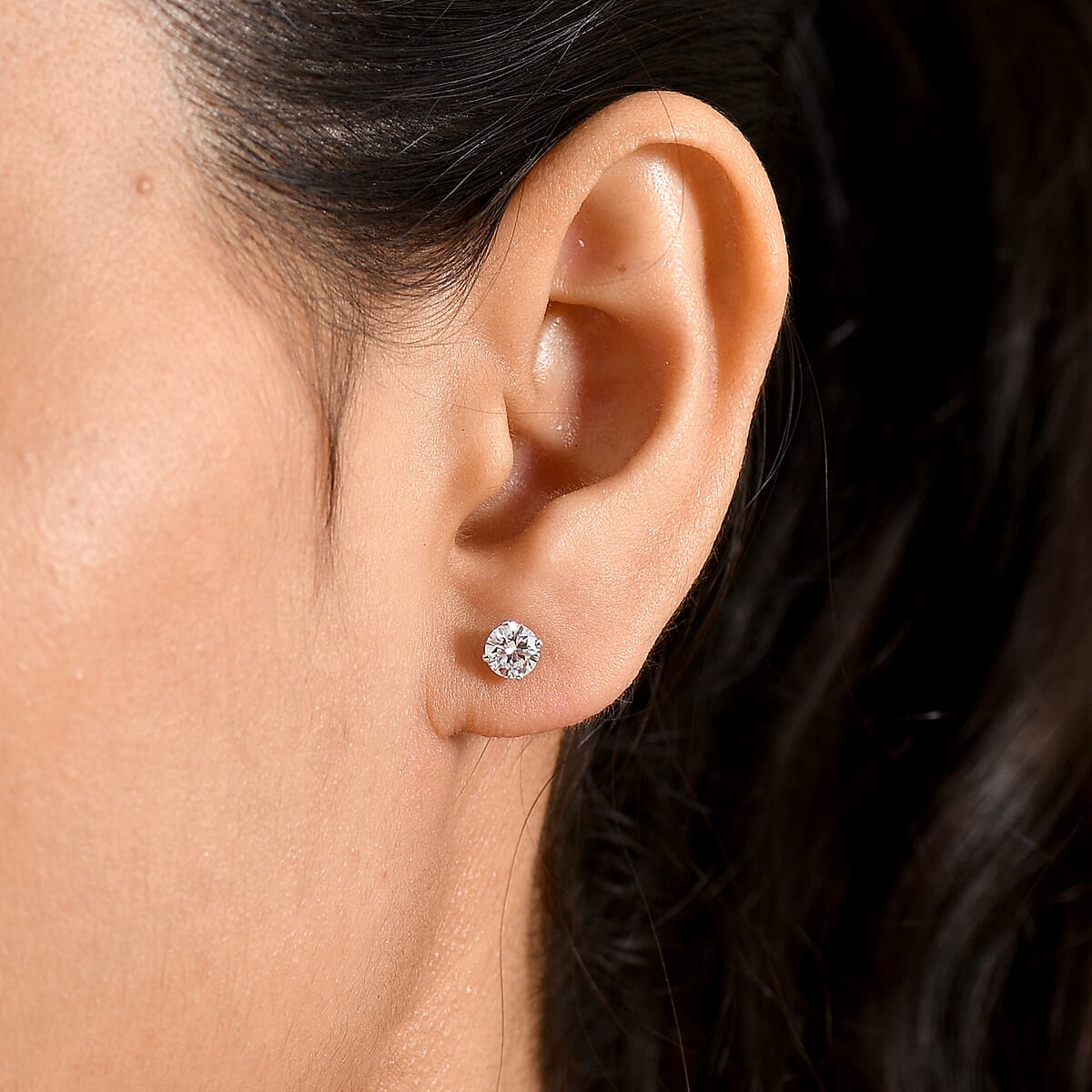 Luxuriant Lab Grown Diamond G-H SI 1.00 ctw Stud Earrings in 10K White Gold image number 2