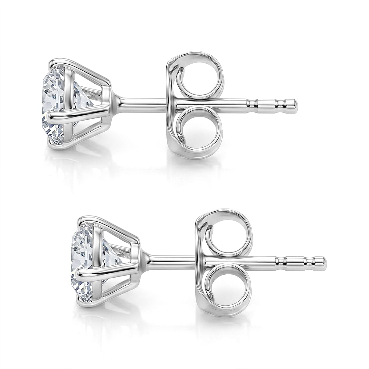 Luxuriant Lab Grown Diamond G-H SI 1.00 ctw Stud Earrings in 10K White Gold image number 3