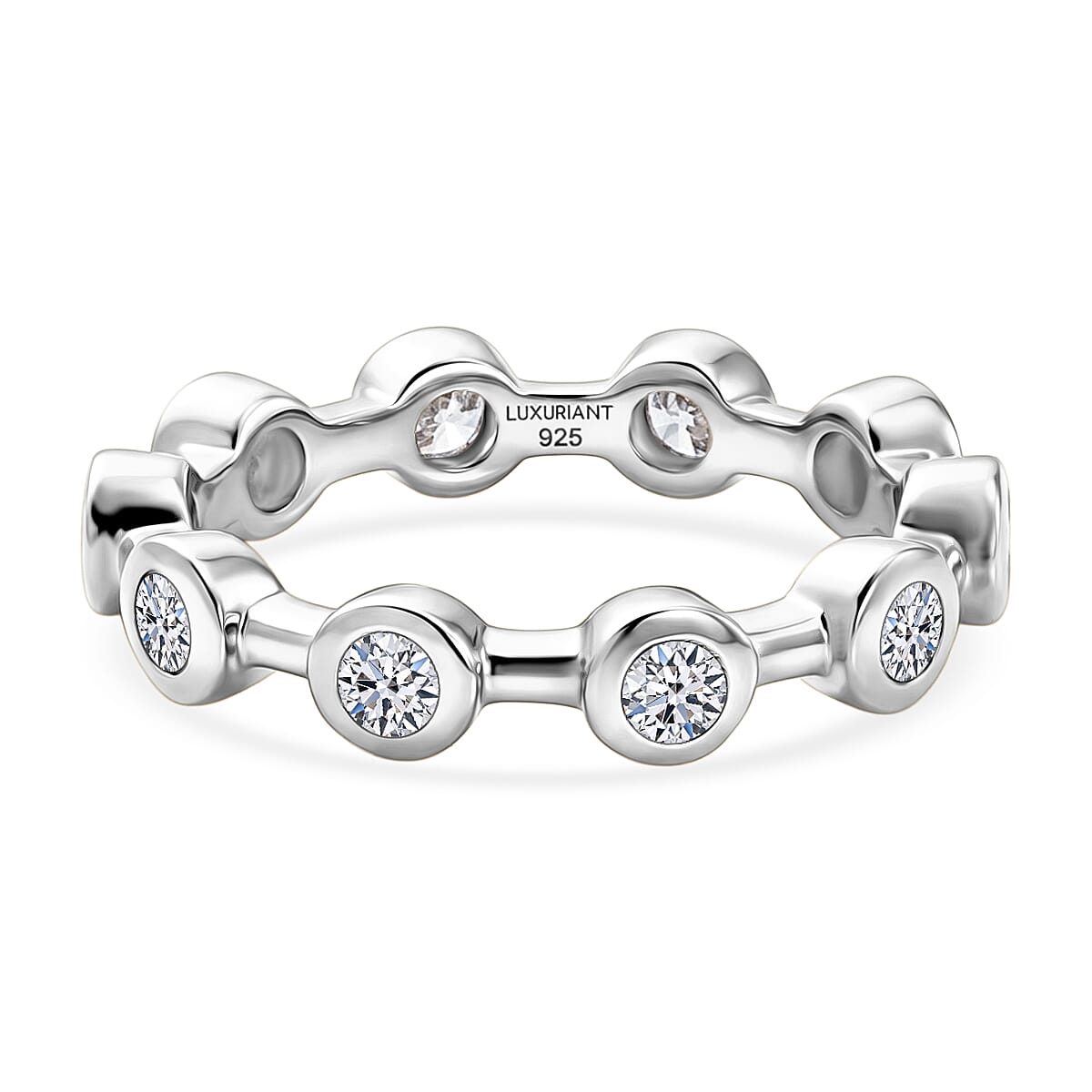 Luxuriant Lab Grown Diamond G-H SI 1.15 ctw Ring in Rhodium Over Sterling Silver (Size 9.0)