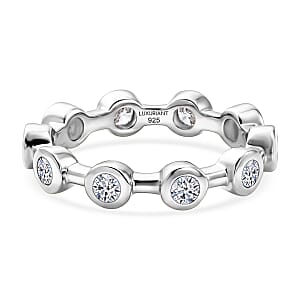 Luxuriant Lab Grown Diamond G-H SI 1.15 ctw Ring in Rhodium Over Sterling Silver (Size 9.0)