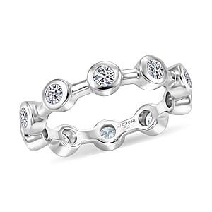 Luxuriant Lab Grown Diamond G-H SI 1.15 ctw Ring in Rhodium Over Sterling Silver (Size 9.0)