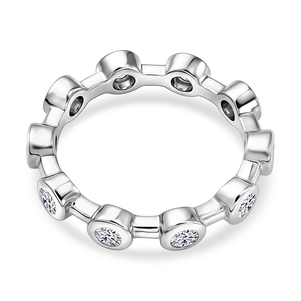 Luxuriant Lab Grown Diamond G-H SI 1.15 ctw Ring in Rhodium Over Sterling Silver (Size 9.0) image number 5