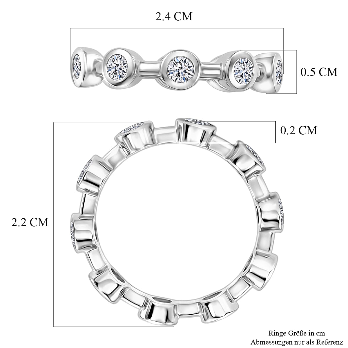 Luxuriant Lab Grown Diamond G-H SI 1.15 ctw Ring in Rhodium Over Sterling Silver (Size 9.0) image number 6
