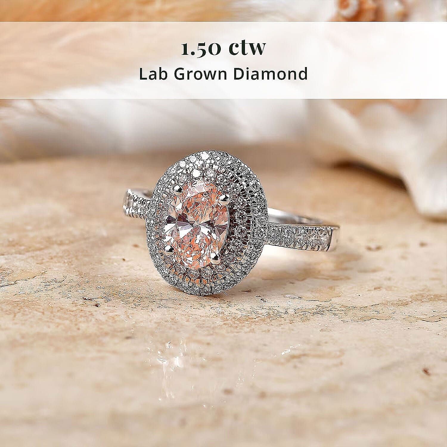 Luxuriant Lab Grown Pink Diamond IR and Lab Grown Diamond VS 1.50 ctw Ring in 10K White Gold (Size 10.0)