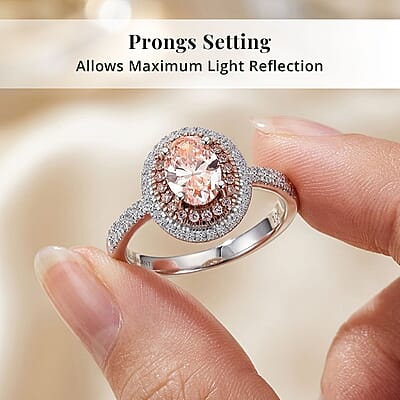 Luxuriant Lab Grown Pink Diamond IR and Lab Grown Diamond VS 1.50 ctw Ring in 10K White Gold (Size 6.0)