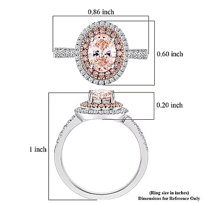 Luxuriant Lab Grown Pink Diamond IR and Lab Grown Diamond VS 1.50 ctw Ring in 10K White Gold (Size 6.0)